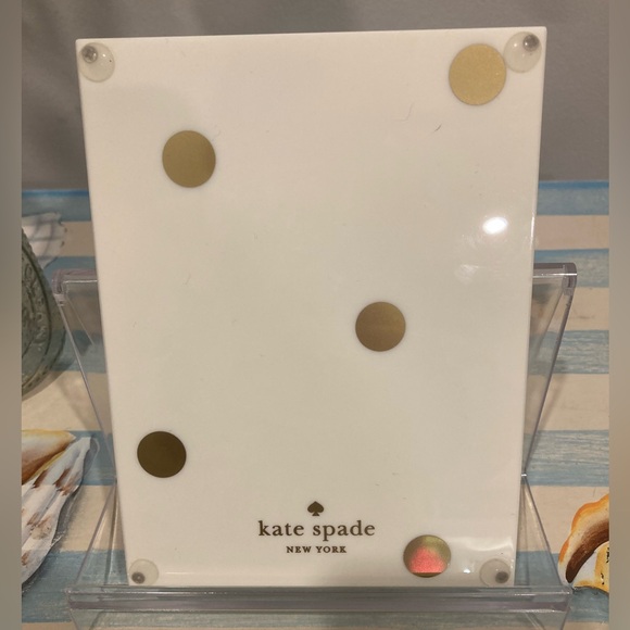 Kate Spade White and Gold Polka Dot Calculator and Matching Pad - Picture 3 of 4